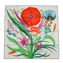 将图像加载到图库查看器中，HERMES Carre BOUQUET FINAL Size 90 Blanc・Casse/Vermillon/Green Silk100%
