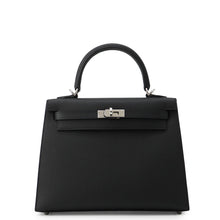 将图像加载到图库查看器中，HERMES Kelly Sellier Black Epsom Size 25
