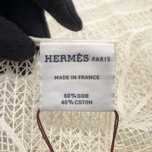 将图像加载到图库查看器中，HERMES Carre Quadrille Size 60 Ivoire Cotton40% Silk60%
