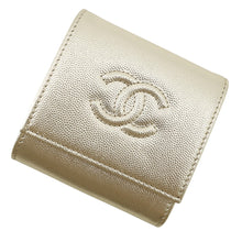Load image into Gallery viewer, CHANEL Compact wallet GoldAP4709 B22661 Caviar Leather
