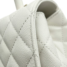 将图像加载到图库查看器中，CHANEL Coco Handle 2WAY Handbag WhiteA92990 Caviar Leather Size XS
