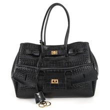 Load image into Gallery viewer, BALENCIAGA Bel Air Carryall Black835670 Embossed Leather Size Medium
