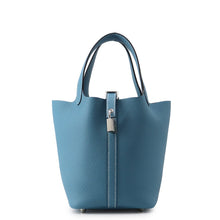 将图像加载到图库查看器中，HERMES Picotin Lock New Blue Jean Taurillon Clemence Size PM
