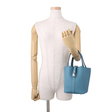 将图像加载到图库查看器中，HERMES Picotin Lock New Blue Jean Taurillon Clemence Size PM
