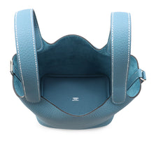 将图像加载到图库查看器中，HERMES Picotin Lock New Blue Jean Taurillon Clemence Size PM
