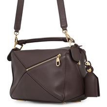 Load image into Gallery viewer, LOEWE Feather Light Puzzle Bag Dark ChestnutA510PLSX13 Feather Light Napalm Size Small
