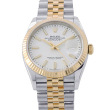 将图像加载到图库查看器中，ROLEX Datejust W36mm Stainless Steel K18YG White Dial126233
