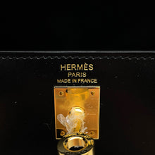 将图像加载到图库查看器中，HERMES Kelly Sellier Black Box Calf Leather Size 25
