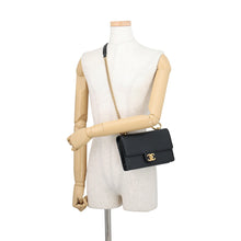 Load image into Gallery viewer, CHANEL COCO Embossed Chain Shoulder Bag Black Calf Leather
