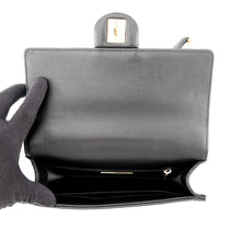 Load image into Gallery viewer, CHANEL COCO Embossed Chain Shoulder Bag Black Calf Leather
