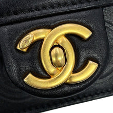 Load image into Gallery viewer, CHANEL COCO Embossed Chain Shoulder Bag Black Calf Leather
