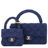 CHANEL Parent-child Bag Navy Tweed