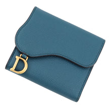 Load image into Gallery viewer, Dior Saddle Lotus Compact Wallet BlueS5652CBAA Grained CalfLeather

