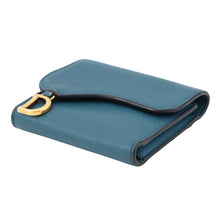 Load image into Gallery viewer, Dior Saddle Lotus Compact Wallet BlueS5652CBAA Grained CalfLeather
