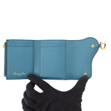 Load image into Gallery viewer, Dior Saddle Lotus Compact Wallet BlueS5652CBAA Grained CalfLeather
