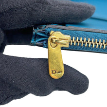 Load image into Gallery viewer, Dior Saddle Lotus Compact Wallet BlueS5652CBAA Grained CalfLeather
