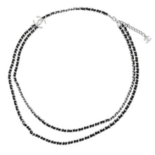 Load image into Gallery viewer, CHANEL CC Logo Chain Long Necklace Black/SilverABF162 B19836 Patent Leather
