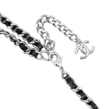 Load image into Gallery viewer, CHANEL CC Logo Chain Long Necklace Black/SilverABF162 B19836 Patent Leather
