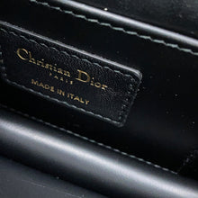 将图像加载到图库查看器中，Dior Ange Macrocannage BlackM4401UNMZ_M900 Calf Leather Faux Pearl Size Mini
