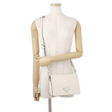 Load image into Gallery viewer, PRADA Shoulder Bag White1BD296 Gray Scarf
