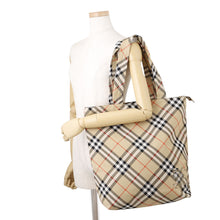 Load image into Gallery viewer, BURBERRY Nova Check Classic Tote Sand8097716 Woven Cotton Twill
