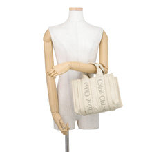 Load image into Gallery viewer, Chloe Woody 2WAY Tote Bag Dusty IvoryCHC23WS397L4122M Nylon Size Small
