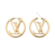 将图像加载到图库查看器中，LOUIS VUITTON Hoop Louise Earrings GoldM64288 Metal
