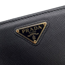 Load image into Gallery viewer, PRADA Triangle Logo Zip Around Long Wallet Black1ML506 Saffiano Leather
