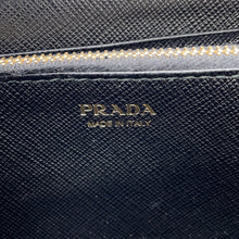 Load image into Gallery viewer, PRADA Triangle Logo Zip Around Long Wallet Black1ML506 Saffiano Leather
