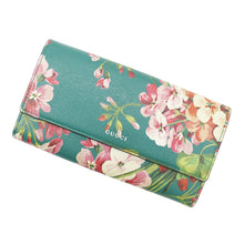 Load image into Gallery viewer, GUCCI Blooms Continental Wallet Green/Pink410100 Leather

