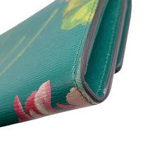 Load image into Gallery viewer, GUCCI Blooms Continental Wallet Green/Pink410100 Leather
