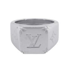 Load image into Gallery viewer, LOUIS VUITTON Signet Ring Monogram Size L (Approximately No. 21) SilverM62488 Metal
