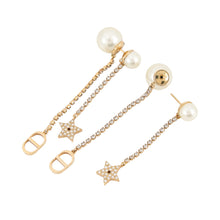 将图像加载到图库查看器中，Dior Tribales Earrings GoldE1270TRICY_D301 Metal Rhinestone Faux Pearl
