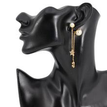 将图像加载到图库查看器中，Dior Tribales Earrings GoldE1270TRICY_D301 Metal Rhinestone Faux Pearl

