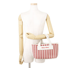 Load image into Gallery viewer, MIUMIU Intreccio 2-Way Shoulder Bag Pink/Red/White5BA077 Leather Canvas
