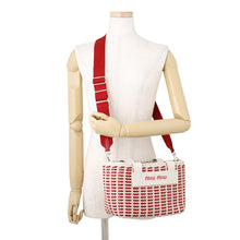 Load image into Gallery viewer, MIUMIU Intreccio 2-Way Shoulder Bag Pink/Red/White5BA077 Leather Canvas
