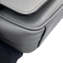 将图像加载到图库查看器中，PRADA Triangular Plate Shoulder Bag Gray/Black2VD059_9Z2_F03HH_V_OOO Saffiano LeatherLeather
