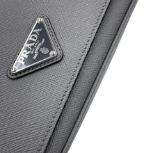 将图像加载到图库查看器中，PRADA Triangular Plate Shoulder Bag Gray/Black2VD059_9Z2_F03HH_V_OOO Saffiano LeatherLeather
