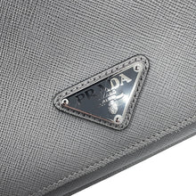 Load image into Gallery viewer, PRADA Triangular Plate Shoulder Bag Gray/Black2VD059_9Z2_F03HH_V_OOO Saffiano LeatherLeather
