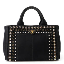 Load image into Gallery viewer, PRADA Canapa Bijoux Tote Bag BlackB24390 Canvas
