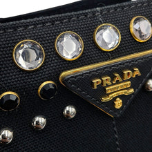 Load image into Gallery viewer, PRADA Canapa Bijoux Tote Bag BlackB24390 Canvas
