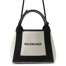 Load image into Gallery viewer, BALENCIAGA NavyCabas White/Black3903462HH3N9260 Canvas Leather Size XS
