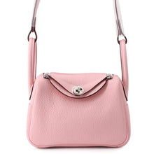 Load image into Gallery viewer, HERMES Lindy Verso Rose Sakura/Grisper Taurillon Clemence Size Mini
