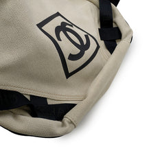 Load image into Gallery viewer, CHANEL Sports Shoulder Bag Ivory/Black Canvas
