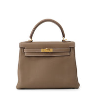HERMES Kelly Retourne Etoupe Togo Leather Size 25