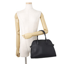 将图像加载到图库查看器中，The Row Soft Margaux Leather Bag BlackW1586L133BLPL Calf Leather Size 12
