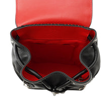 将图像加载到图库查看器中，Christian Louboutin Explorer Funk Studded Backpack Black/Red3215038 Calf Leather Size Small
