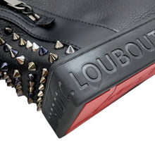 将图像加载到图库查看器中，Christian Louboutin Explorer Funk Studded Backpack Black/Red3215038 Calf Leather Size Small
