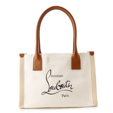 将图像加载到图库查看器中，Christian Louboutin Nastroloubi Tote Natural3235233 Canvas Leather Size Small
