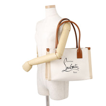 将图像加载到图库查看器中，Christian Louboutin Nastroloubi Tote Natural3235233 Canvas Leather Size Small
